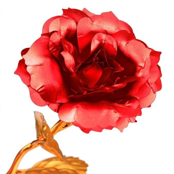 Artificial Gold Rose for Valentine' s Day Gift, Gold Decor Flower Flores Artificial on Wedding ceremony